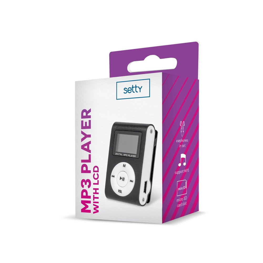 Setty austiņas MP3 ar LCD +, melnas