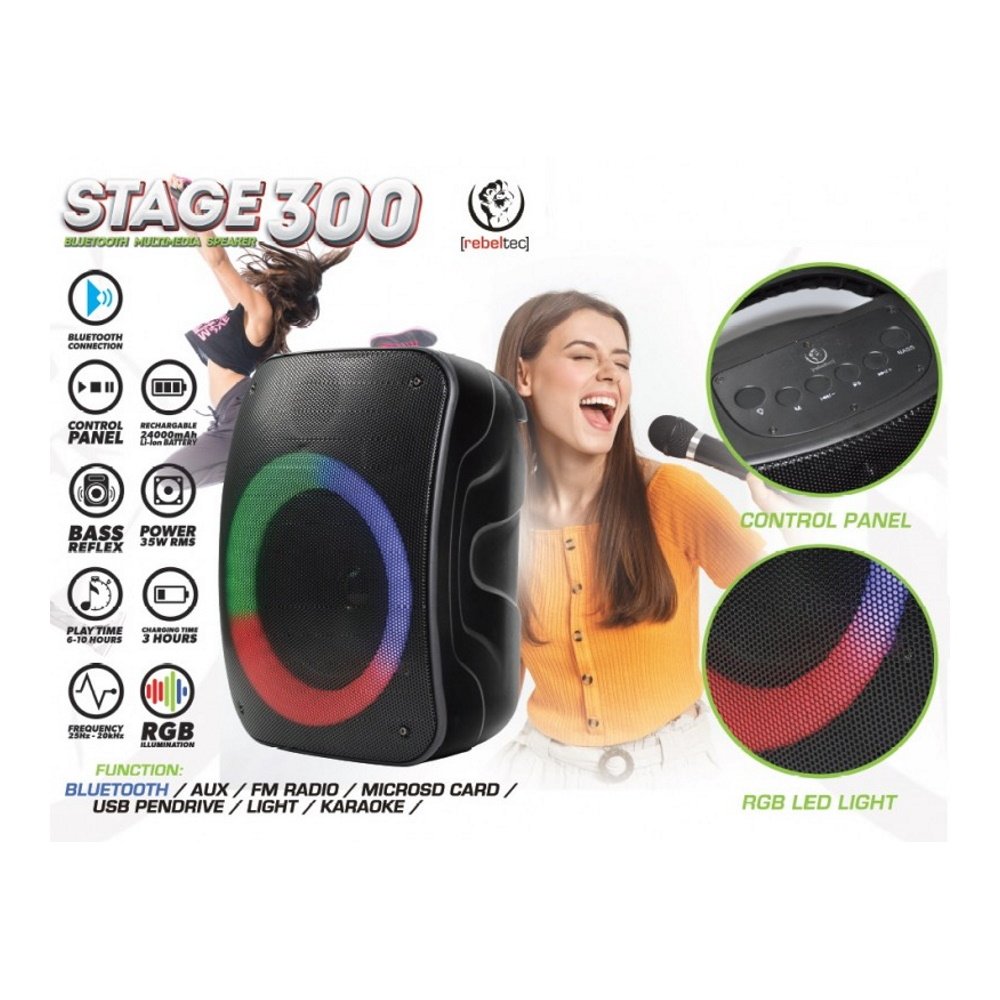 Rebeltec Bluetooth skaļrunis Stage 300, melns