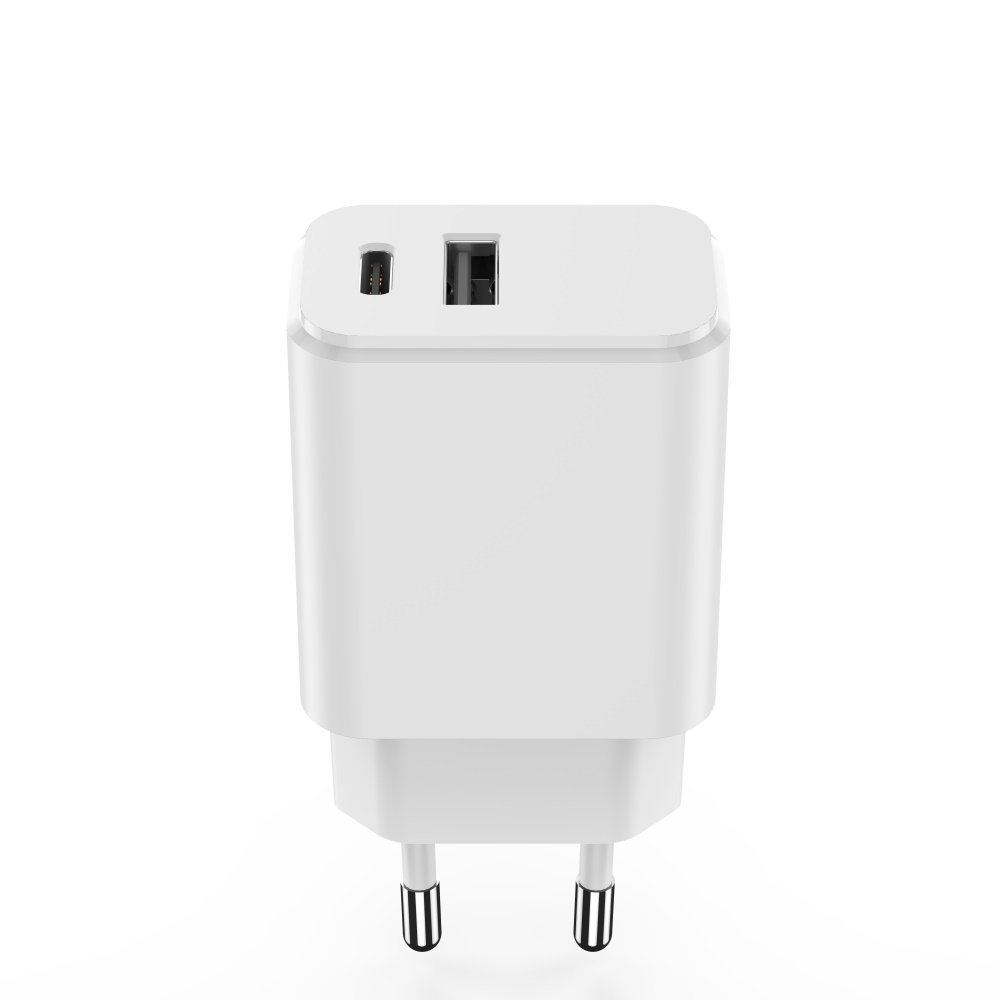 Setty lādētājs 1x USB + USB-C 3A 20W, balts