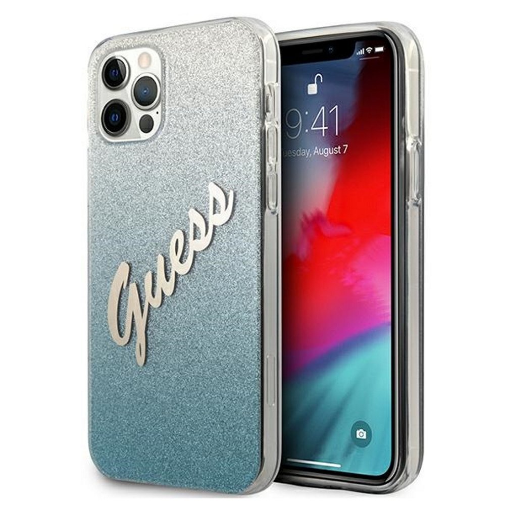 Guess vāciņš iPhone 12 / 12 Pro 6,1", zils (GUHCP12MPCUGLSBL)