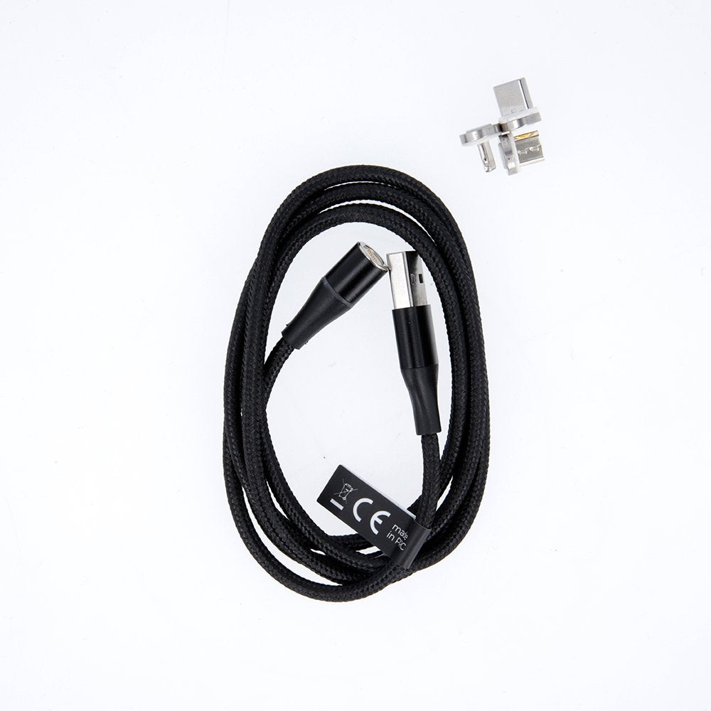 Maxlife MXUC-03 magnētiskais kabelis USB - Lightning + USB-C + microUSB 1,0 m 3A melns neilons