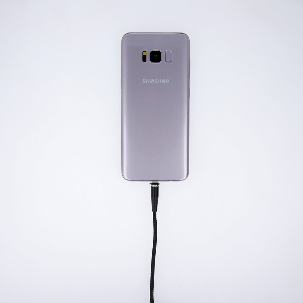 Maxlife MXUC-03 magnētiskais kabelis USB - Lightning + USB-C + microUSB 1,0 m 3A melns neilons