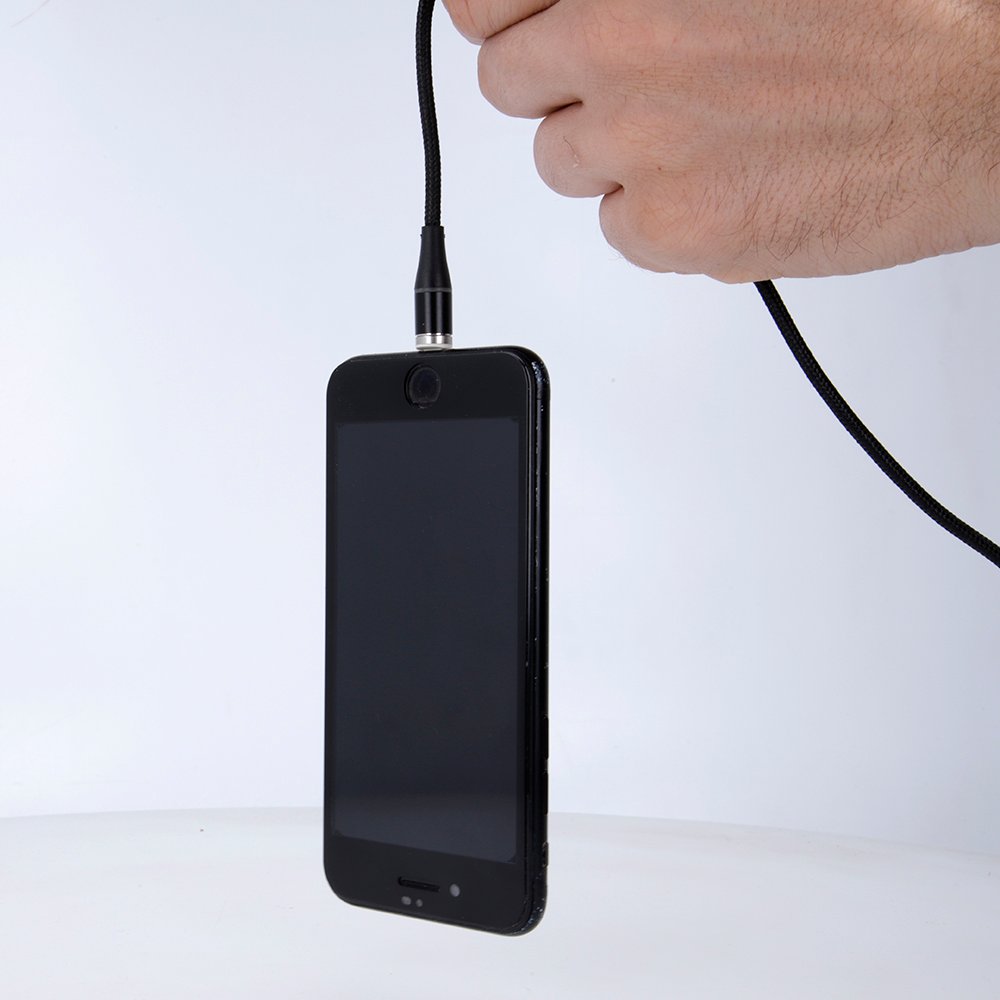 Maxlife MXUC-03 magnētiskais kabelis USB - Lightning + USB-C + microUSB 1,0 m 3A melns neilons