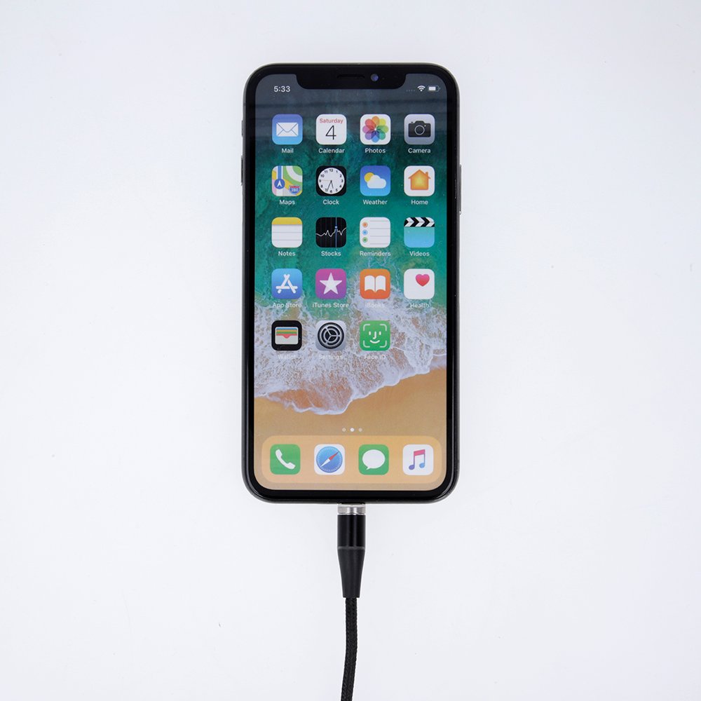 Maxlife MXUC-03 magnētiskais kabelis USB - Lightning + USB-C + microUSB 1,0 m 3A melns neilons