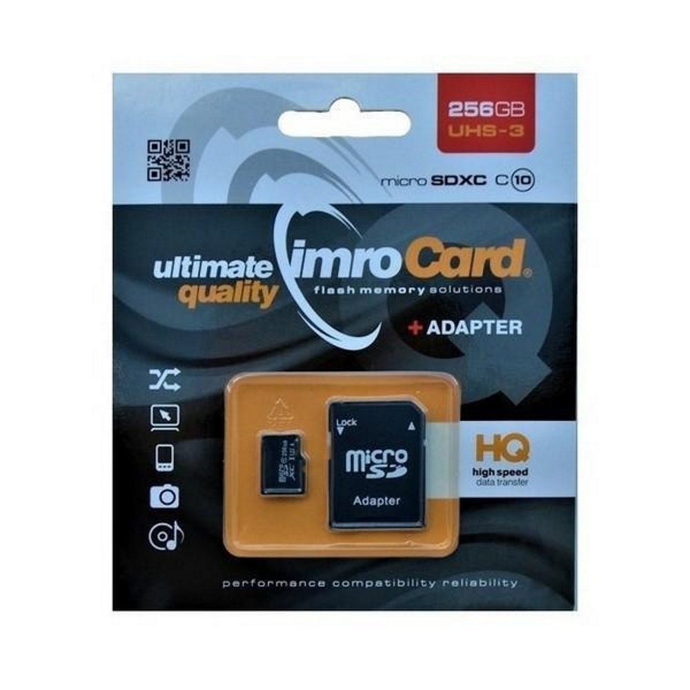Imro atmiņas karte 256GB microSDXC kl. 10 UHS-3 + adapteris