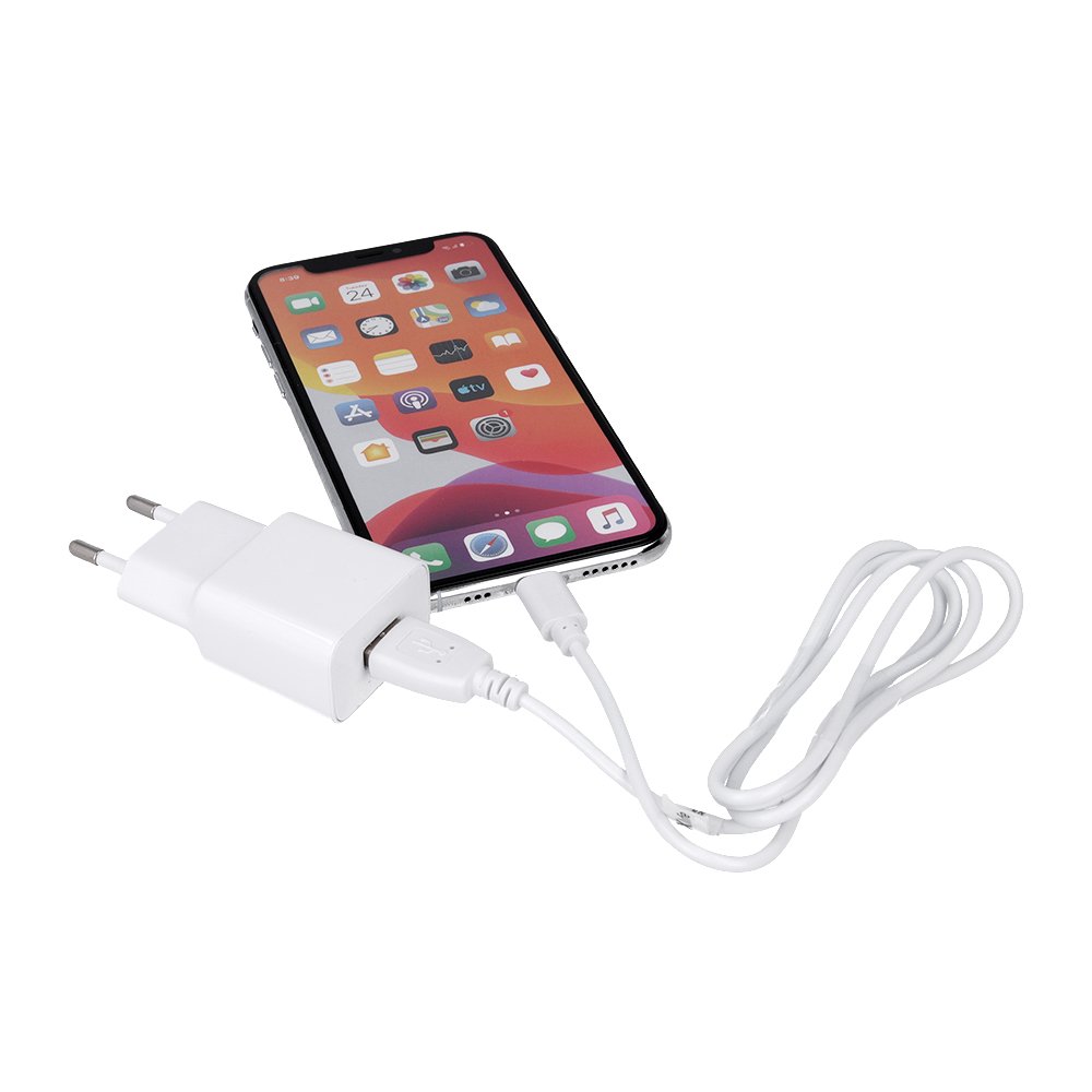 Maxlife MXTC-01 tīkla lādētājs 1x USB 1A balts + USB-C kabelis