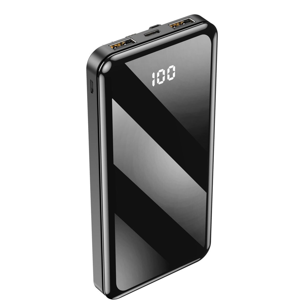Forever pārnēsājamais akumulators TB-411 viss /1 10000 mAh ar kabeļiem USB-C + Lightning + microUSB, melns