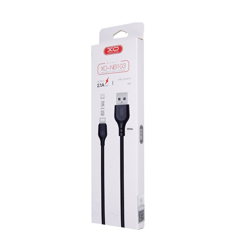 XO kabelis NB103 USB - USB-C 2,0 m 2,1A, melns
