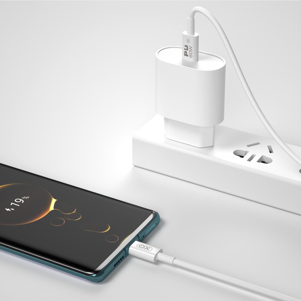 XO kabelis NB-Q190B PD USB-C - USB-C 2,0m 60W, balts