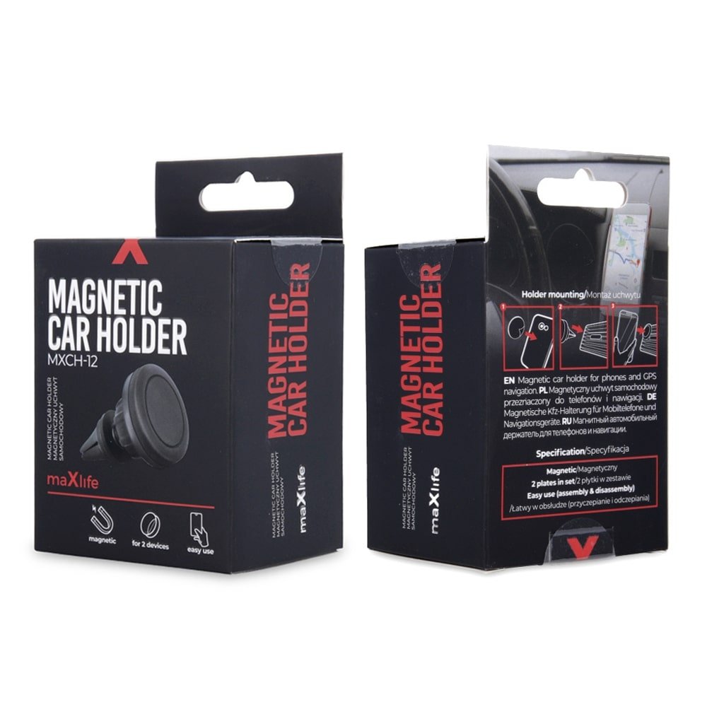 Maxlife auto turētājs ventilācijas restē MXCH-12 magnētisks, melns