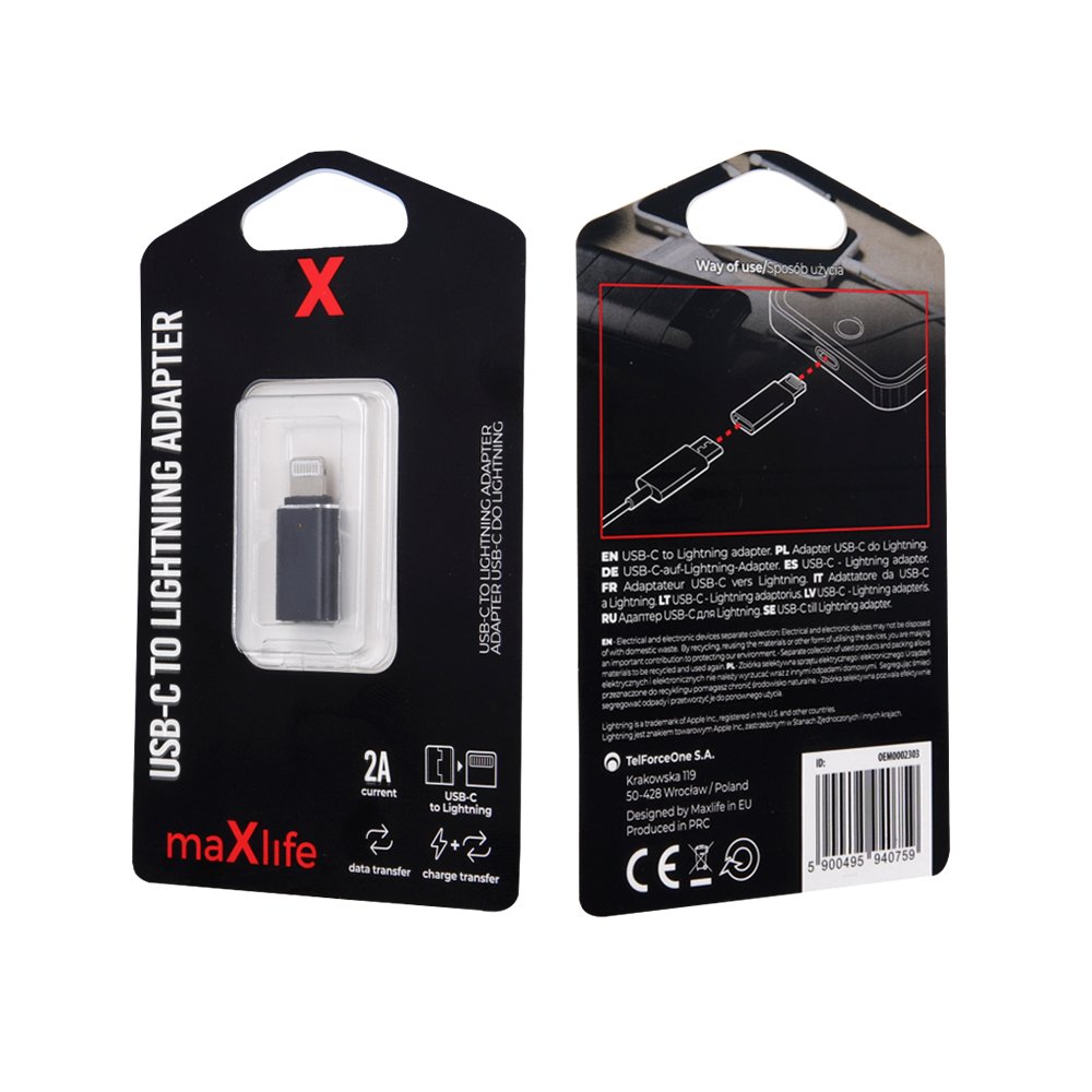 Maxlife adapteris USB-C uz Lightning