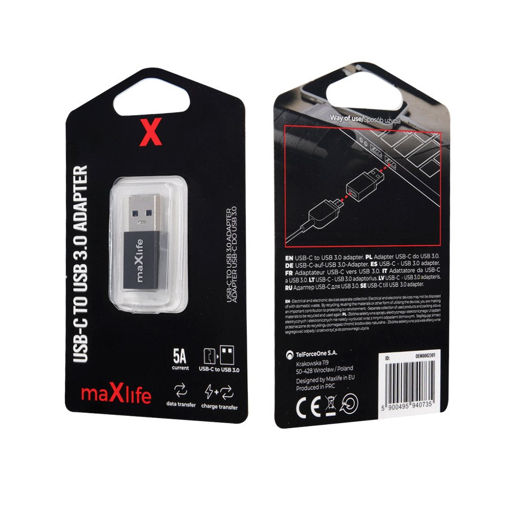 Maxlife adapteris USB-C uz USB 3.0