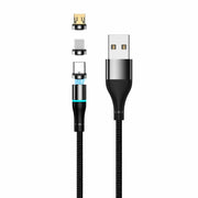 Setty USB magnētisks kabelis 1m 2A neilona melns