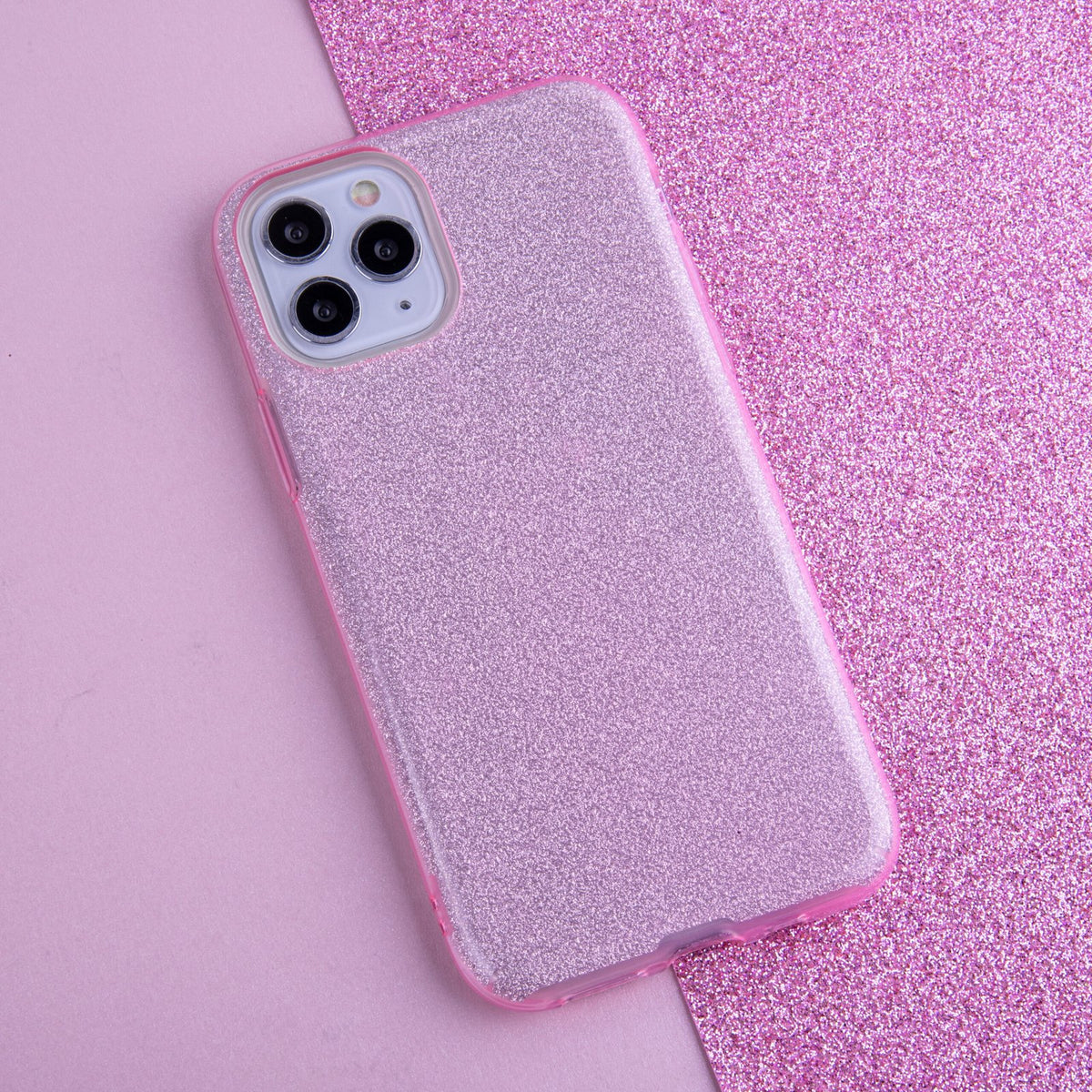 Mirdzošs 3/1 maciņš iPhone 17 6,3" rozā