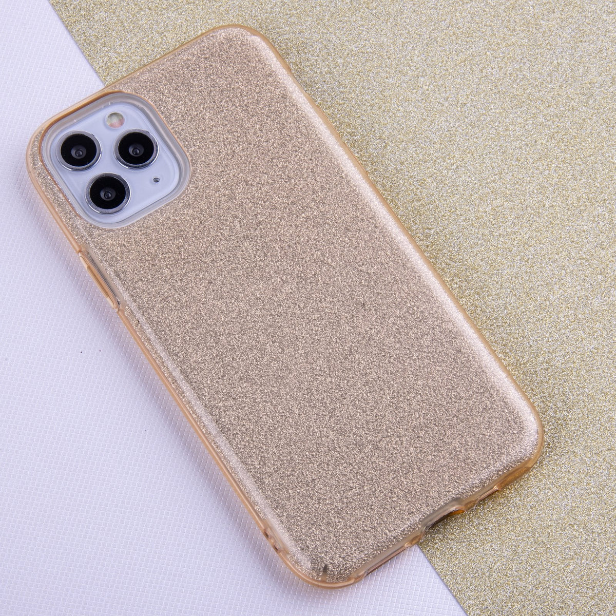 Glitter 3-in-1 apvalks iPhone 17 Pro 6,3" / 18 Pro 6,3" zelta krāsā