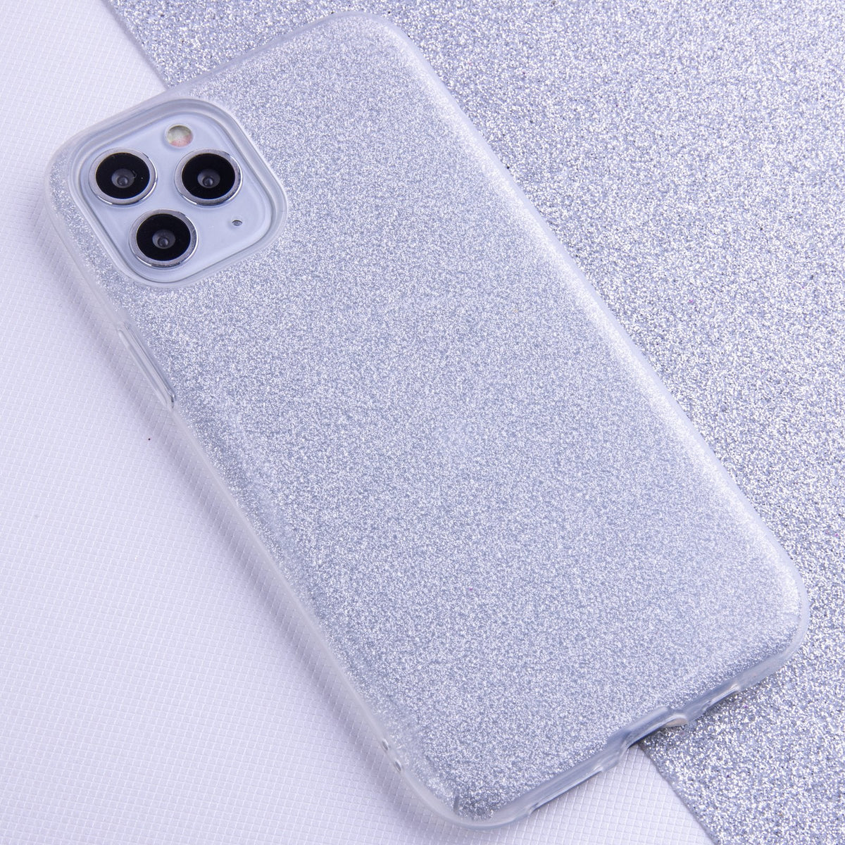 Glitter 3-in-1 apvalks iPhone 17 Pro Max 6,9" / 18 Pro Max 6,9" sudraba krāsā
