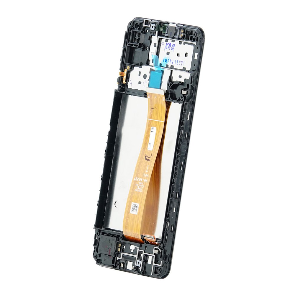 LCD + skārienpanelis Samsung M12 M127 GH82-25042A GH82-25043A melns rāmis oriģināls
