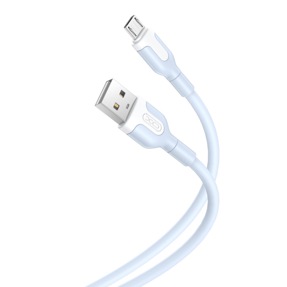 XO kabelis NB212 USB - microUSB 1,0 m 2,1A, zils