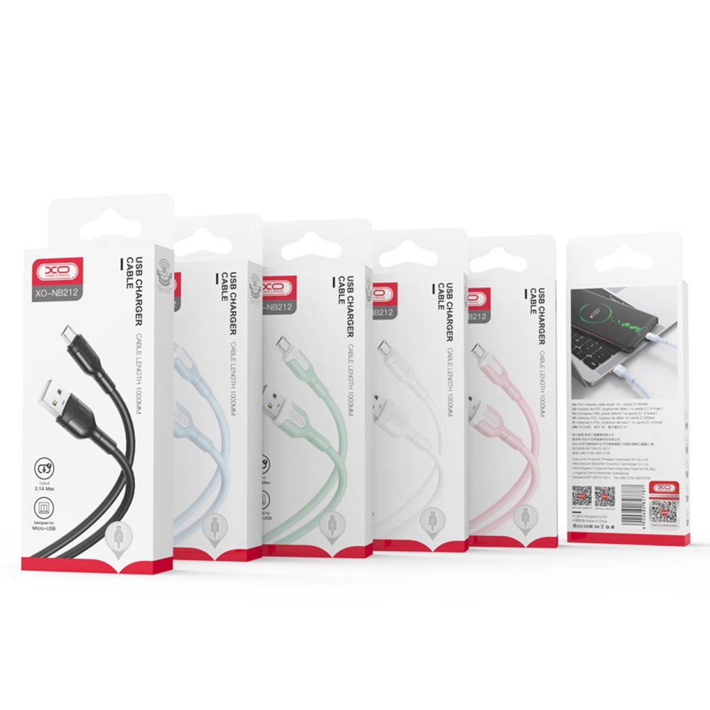 XO kabelis NB212 USB - USB-C 1,0 m 2,1A, zaļš
