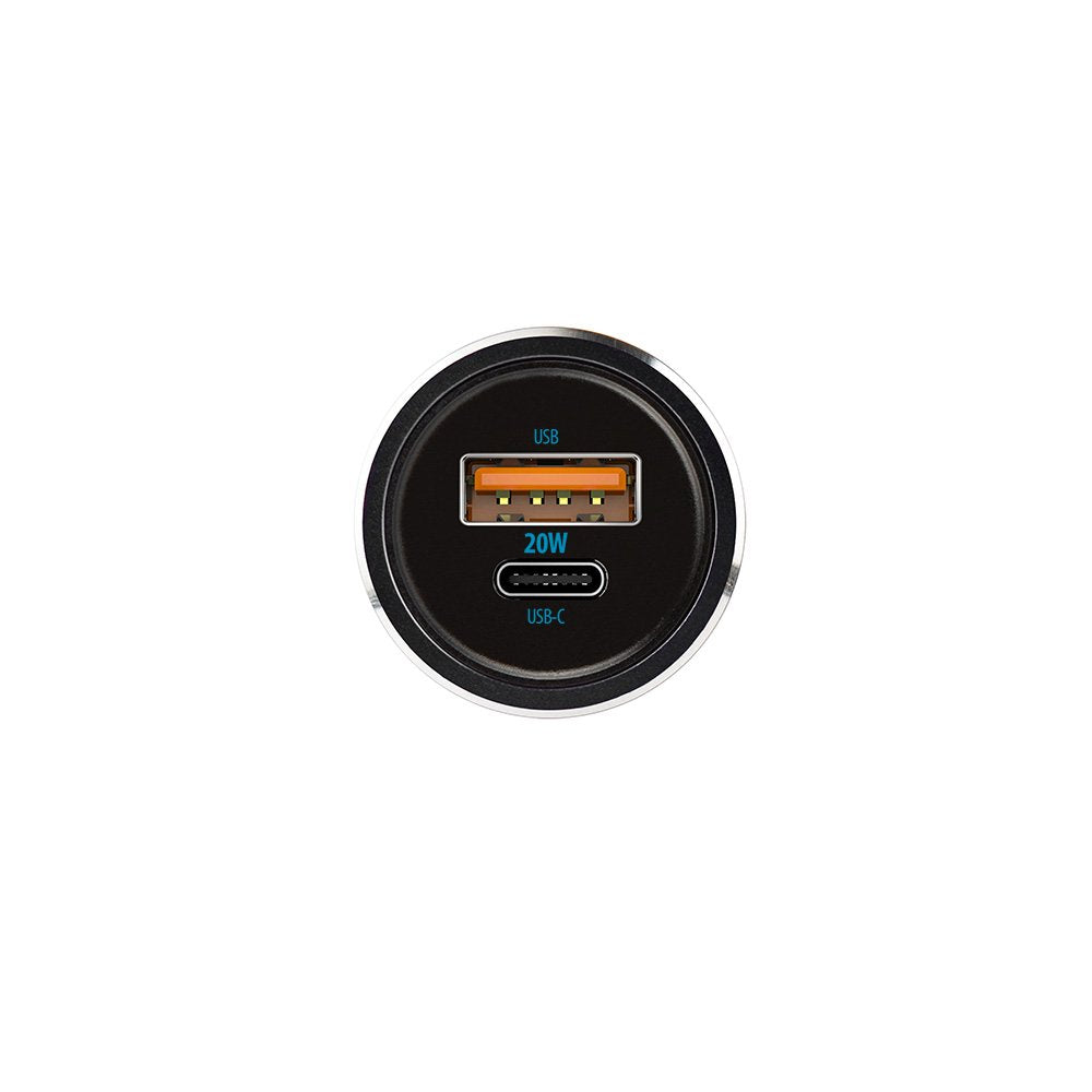 Forever auto lādētājs CC-06 PD QC 1x USB-C 1x USB 20W, melns