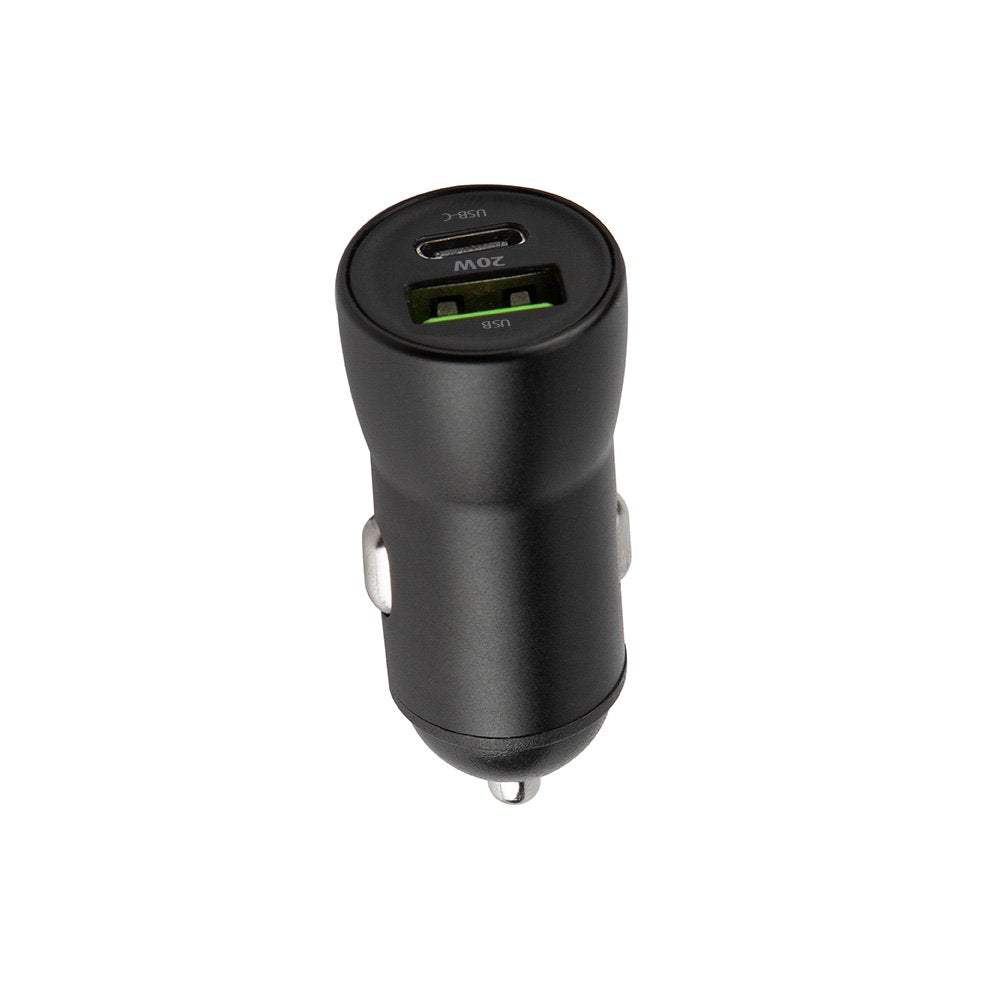 Maxlife auto lādētājs MXCC-04 PD QC 1x USB-C 1x USB 20W, melns