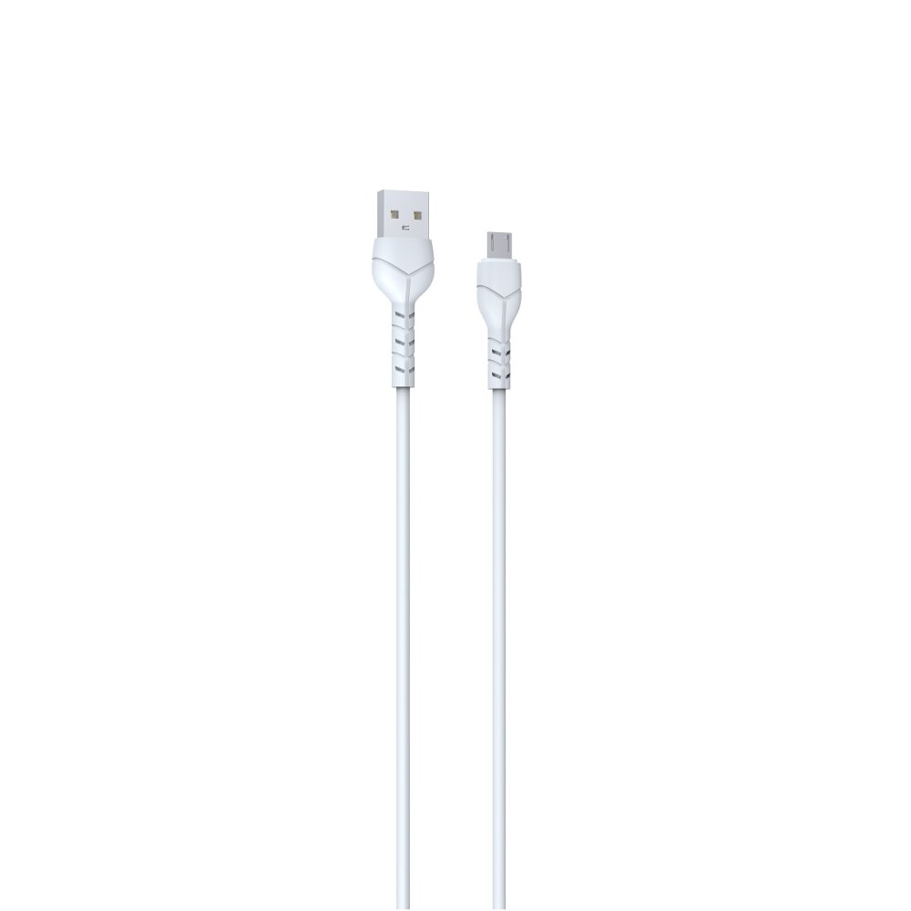 Devia kabelis Kintone EC144 USB - MicroUSB 1,0 m 2,1A, balts