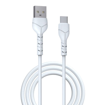 Devia kabelis Kintone EC145 USB - USB-C 1,0 m 2,1A, balts