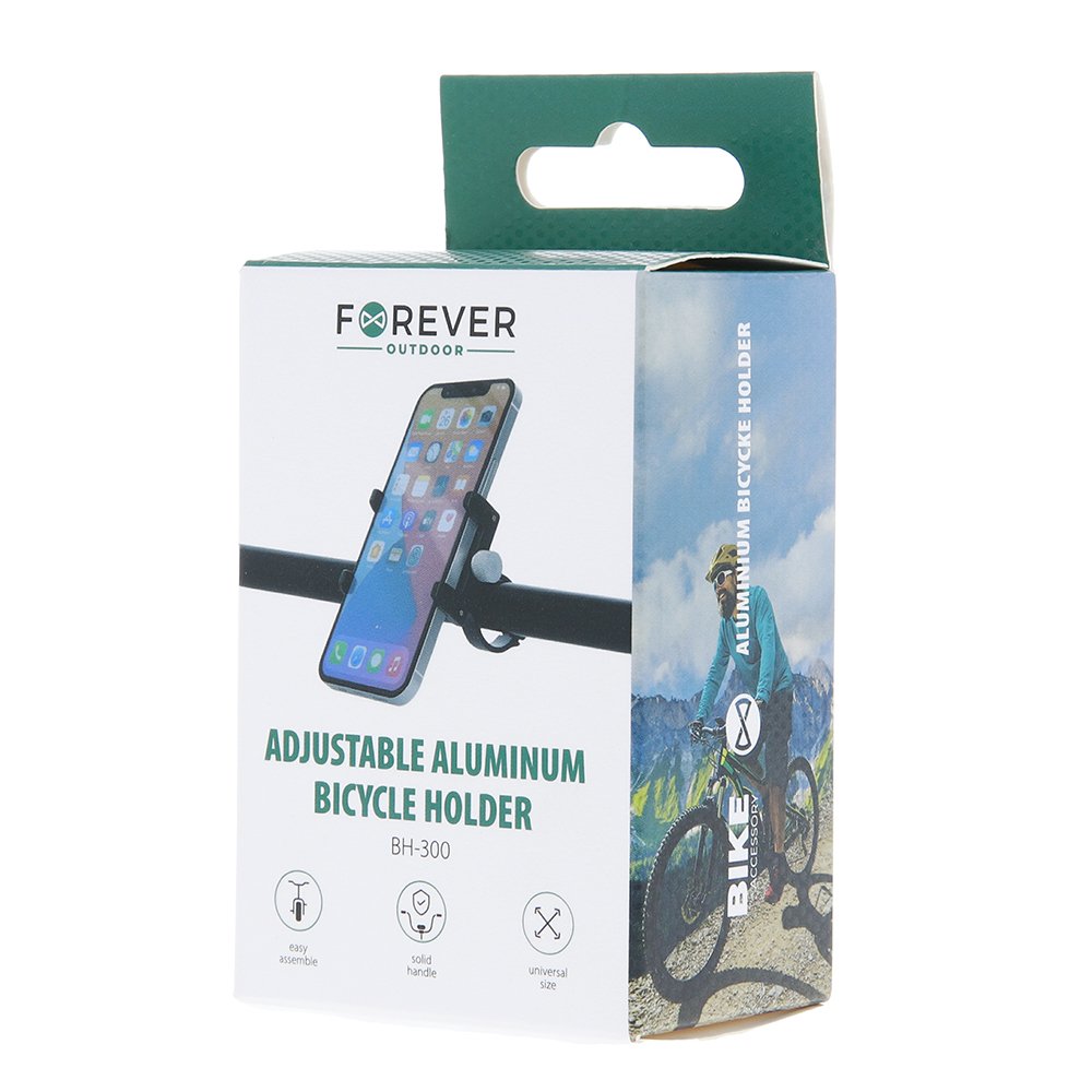 Forever Outdoor regulējams, alumīnija telefona turētājs BH-300 melns