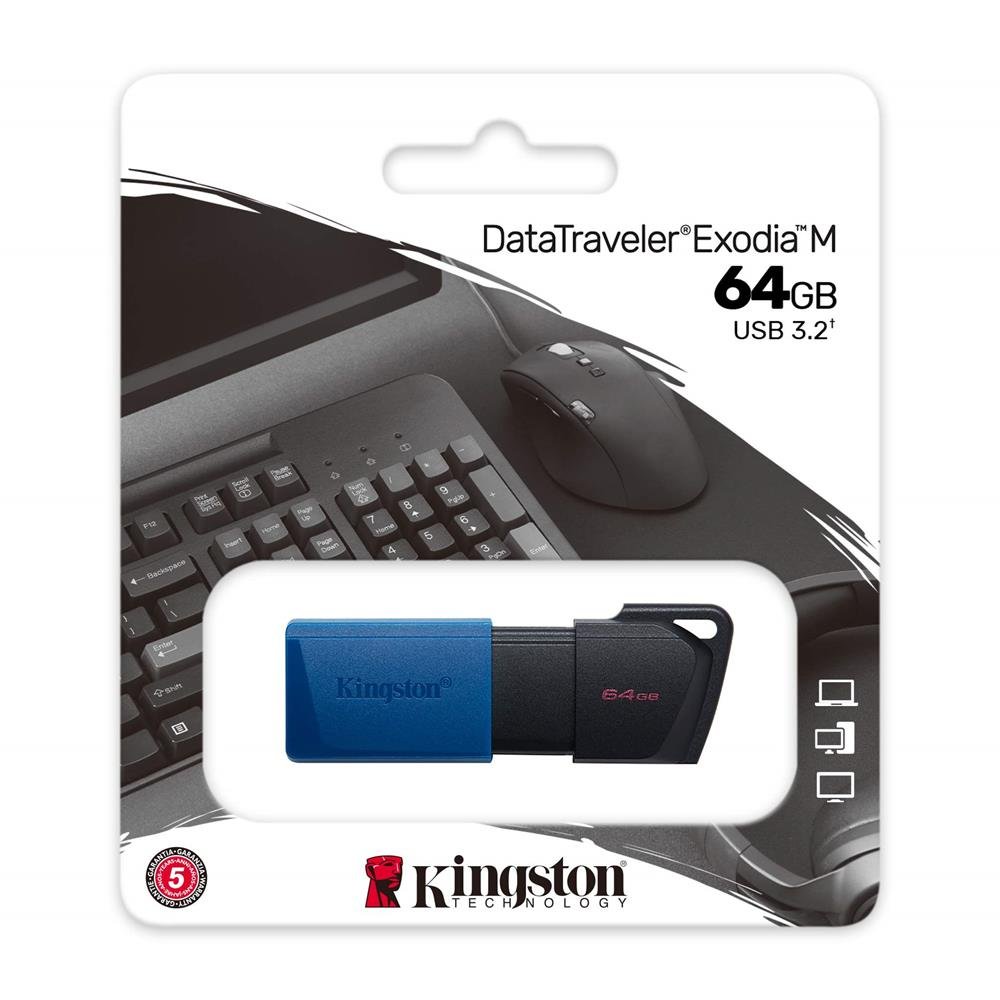 Kingston USB zibatmiņa DataTraveler Exodia M Dtxm 64GB, zils