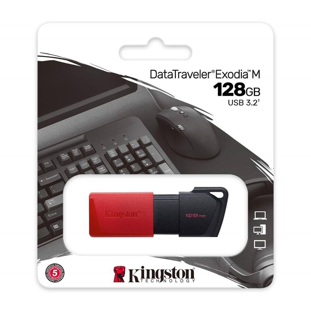 Kingston USB zibatmiņa DataTraveler Exodia M Dtxm 128GB, sarkans
