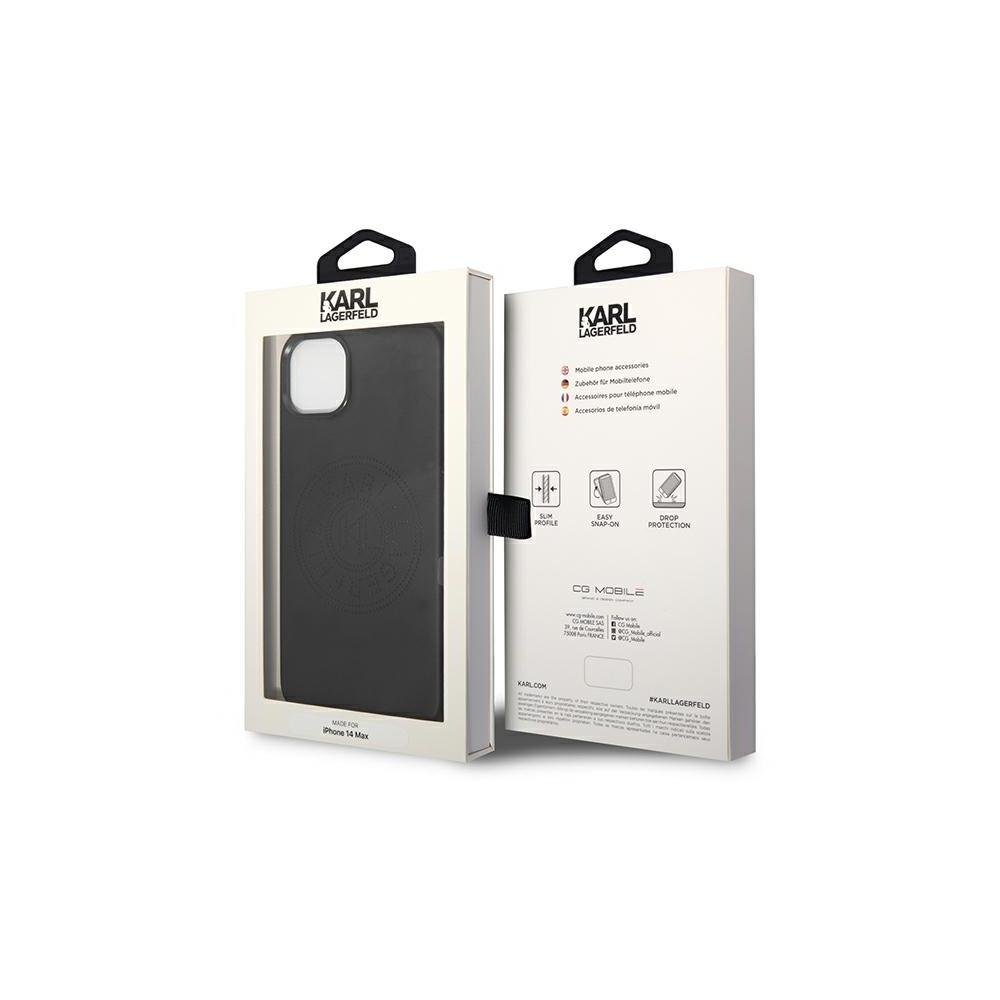 Karl Lagerfeld ādas vāciņš iPhone 14 Plus 6,7", melns (KLHCP14MFWHK)