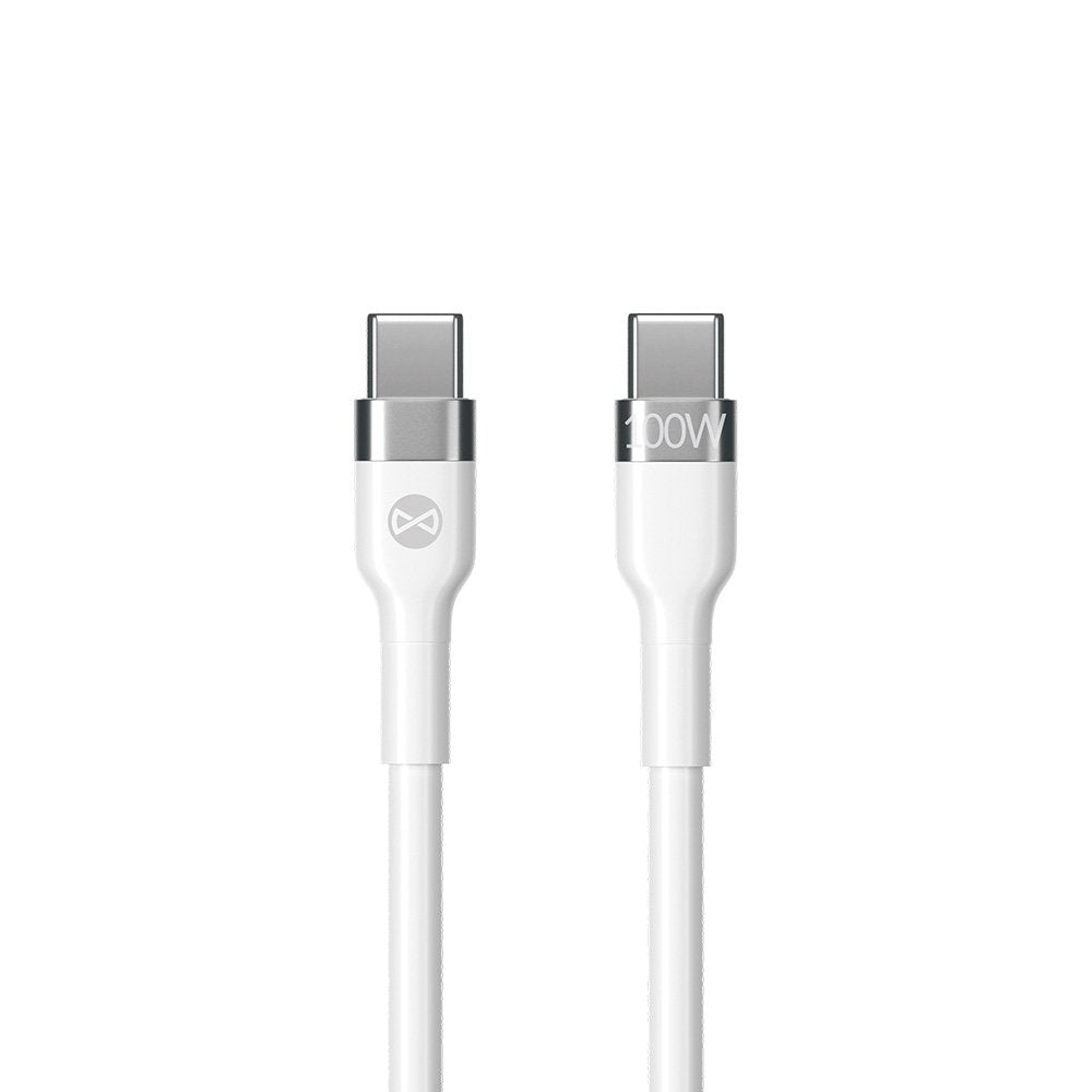Forever kabelis Flexible USB-C - USB-C 2,0 m 100W, balts