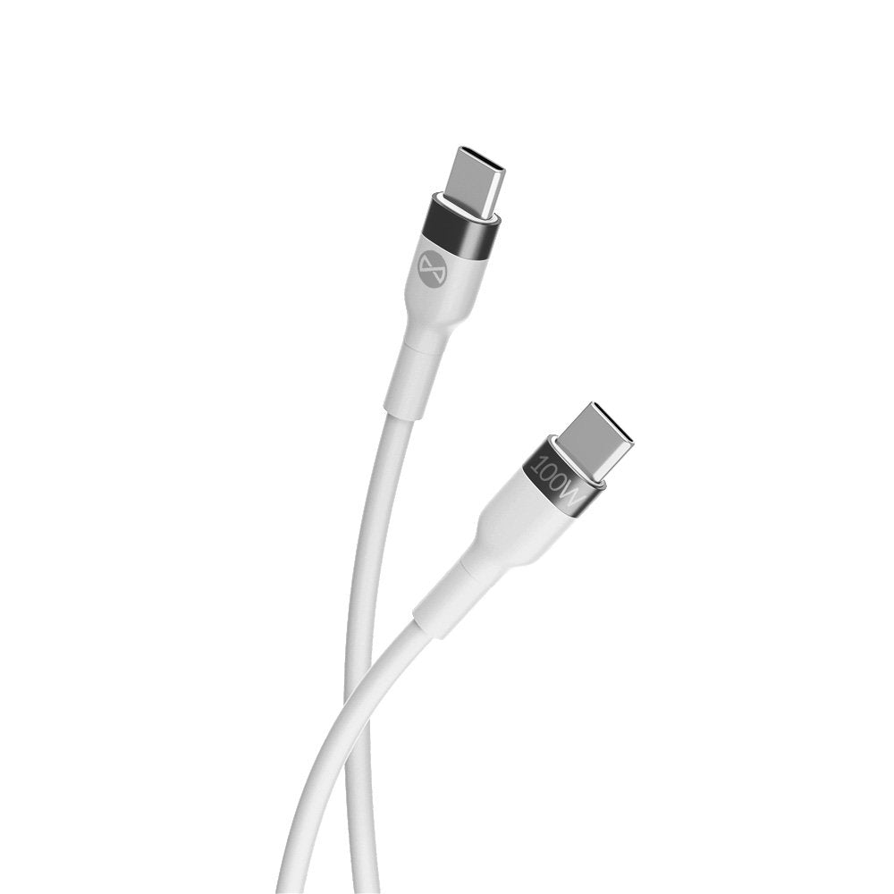Forever kabelis Flexible USB-C - USB-C 2,0 m 100W, balts