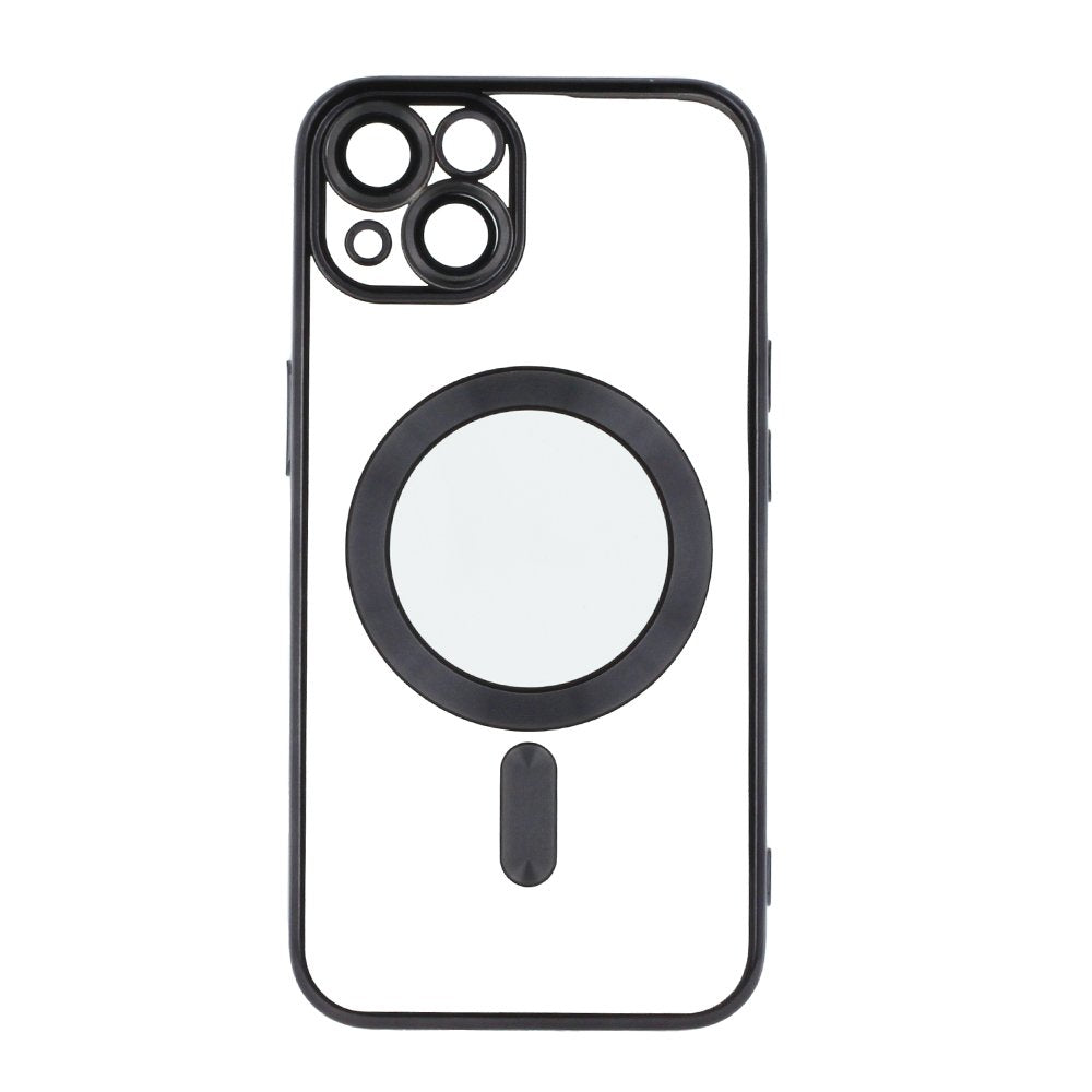 Krāsains hroma MagSafe vāciņš iPhone 17 Pro Max 6,9" melns ar atvērtu gredzenu