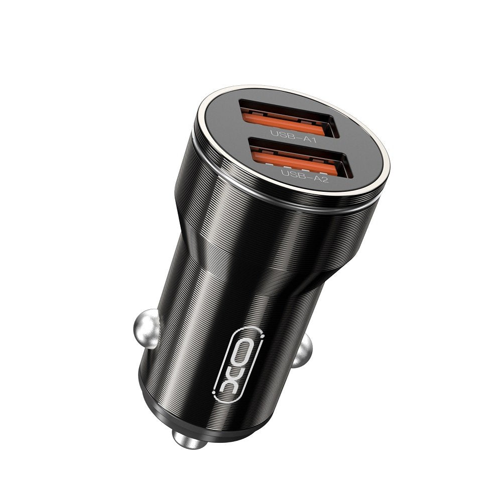 XO auto lādētājs CC48 2x USB 2,4A, melns