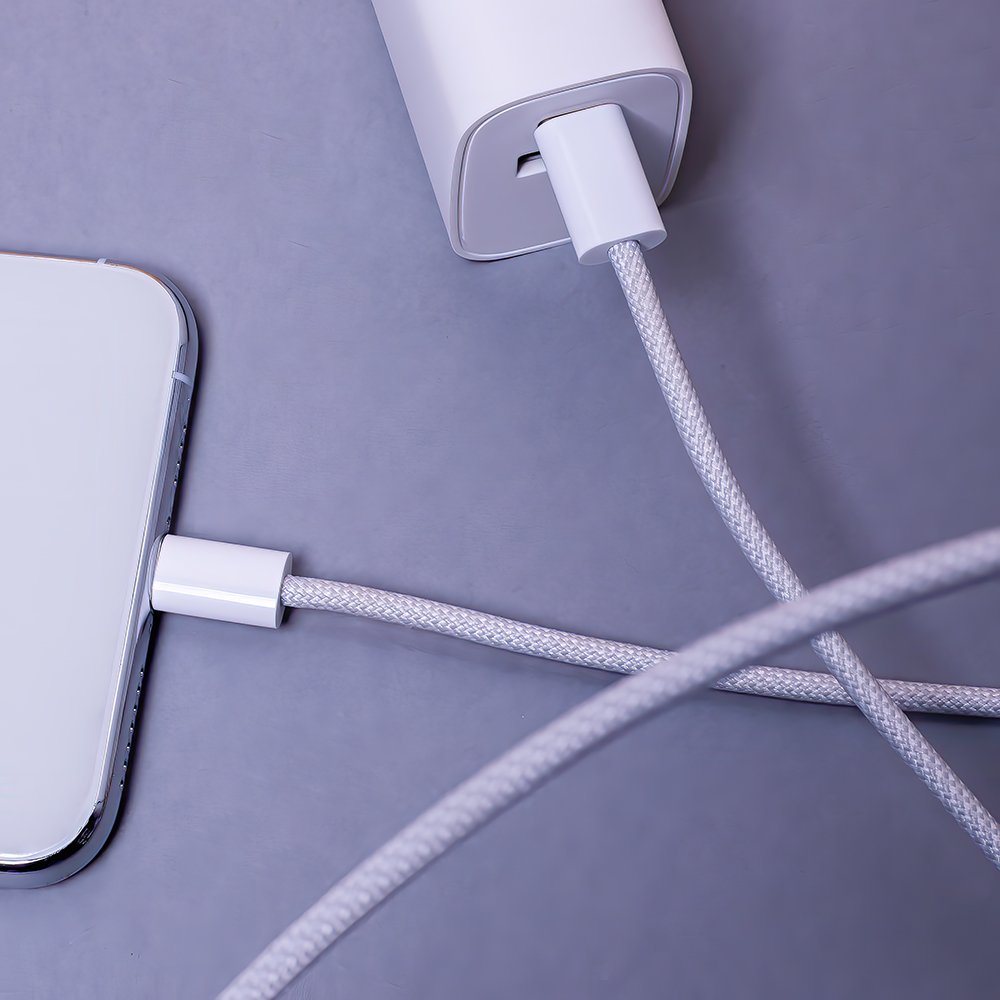 Maxlife MXUC-06 kabelis USB-C - Lightning 1,0 m 20W pelēks neilons