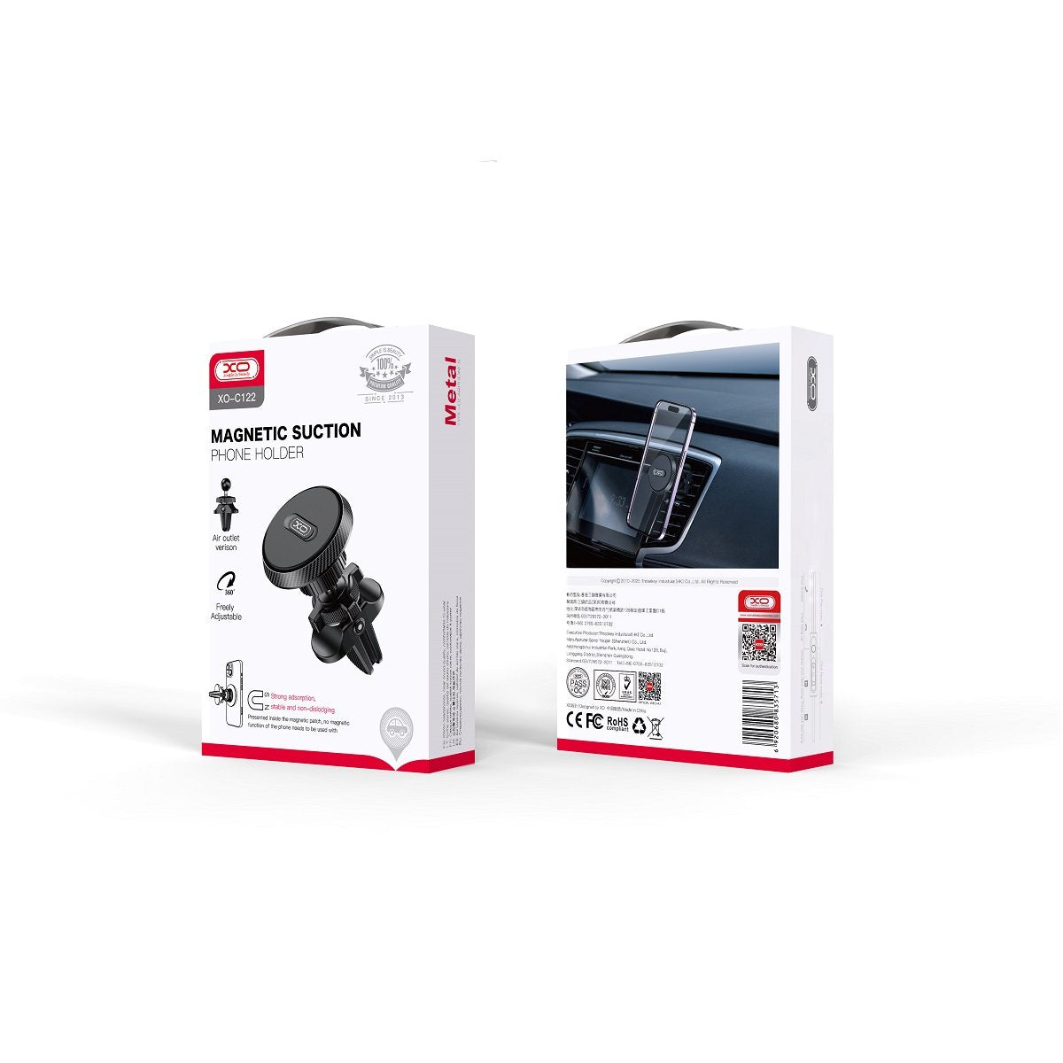 XO auto turētājs C122 ar magnētu melns ventilācijas restē