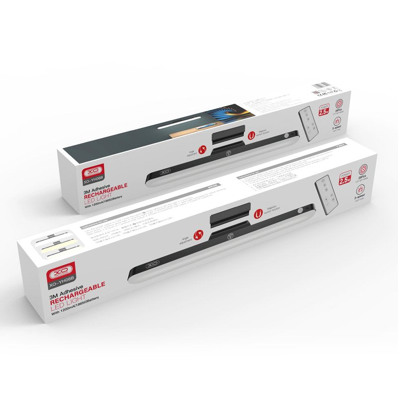 XO LED magnētiska lampa YH08B 1200mAh melna + tālvadības pults