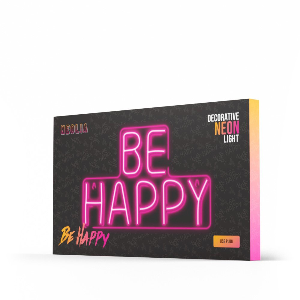 Neona LED BE HAPPY rozā NNE10 Neolia