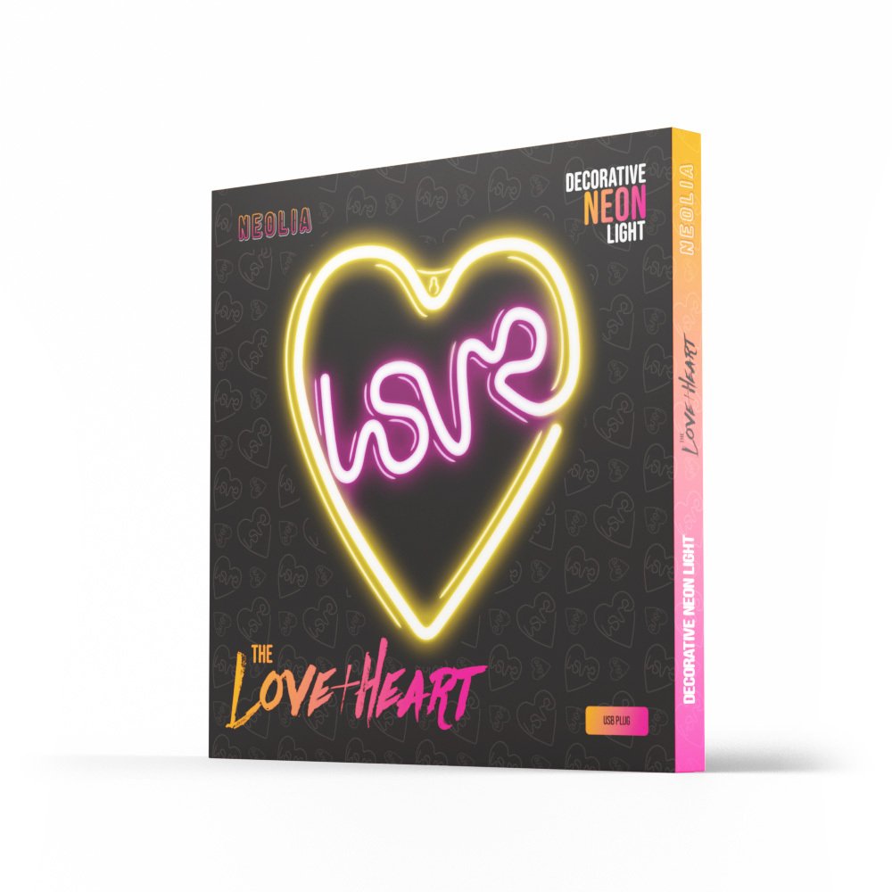 Neolia gaisma Neon LED Love Heart violets, balts NNE02