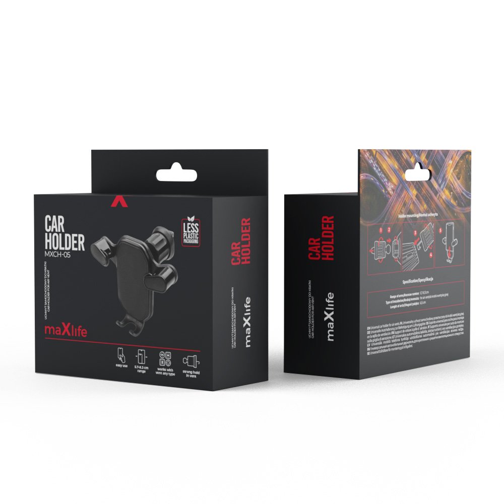 Maxlife auto turētājs ventilācijas restē MXCH-05, melns
