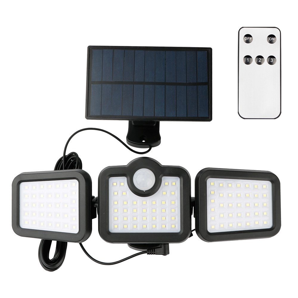 Forever Light ar saules uzlādi LED lampa SUNARI FLS-04 108*SMD PIR 10W 800lm 6000K 2400mAh Li-Ion