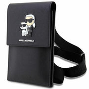 Karl Lagerfeld rokassoma telefonam KLWBSAKCPMK melna cietā maciņa Phone Pounch universāla Saffiano K&C NFT