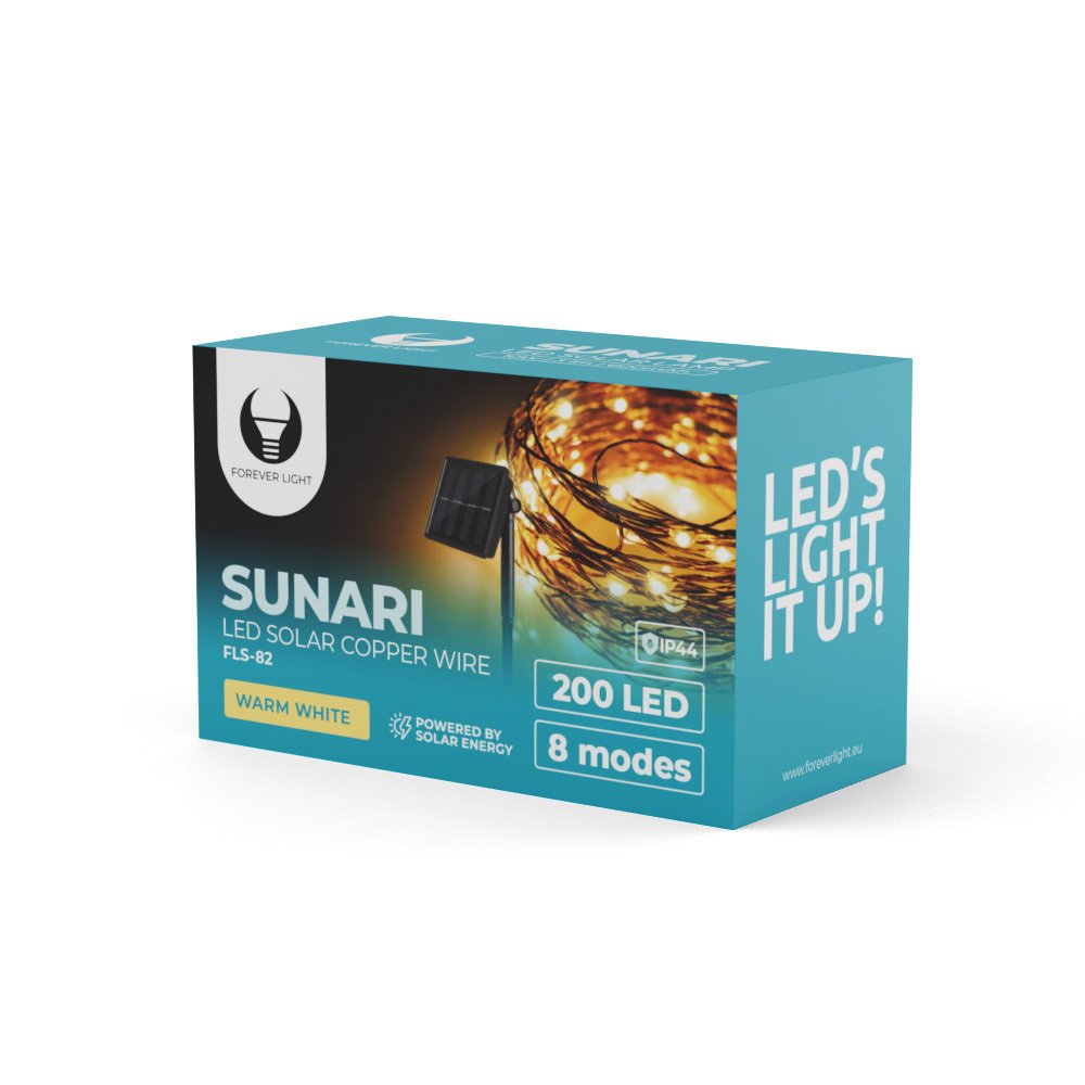 Forever Light LED lampa ar saules uzlādi Sunari FLS-82 kapara vads 22m 600mAh Ni-MH