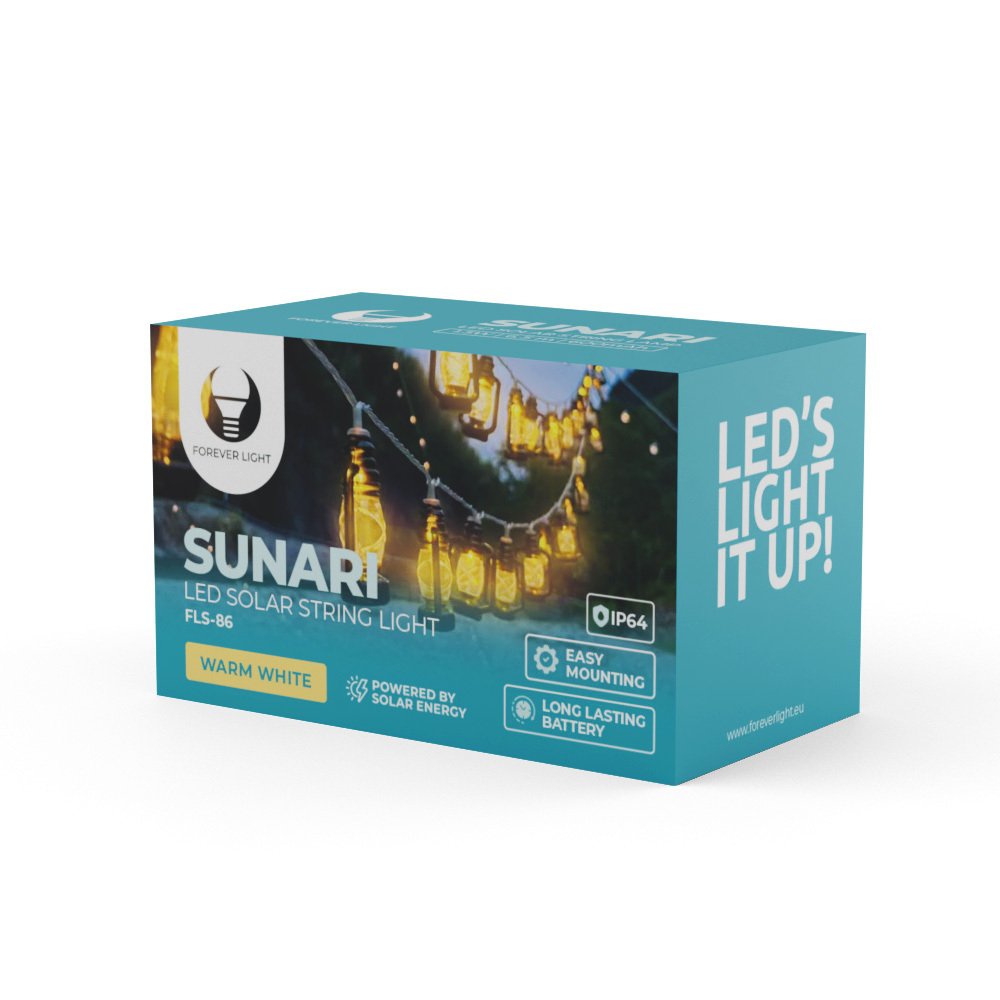 Forever Light ar saules uzlādi LED virtene SUNARI FLS-86 30LED 6,5m 600mAh Ni-MH