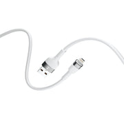 Kabelis Forever Flexible USB - Lightning 1,0 m 2.4A, balts