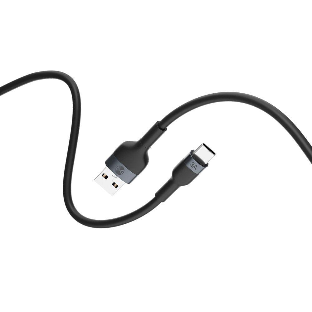 Forever kabelis Flexible USB - USB-C 1,0 m 3A, melns