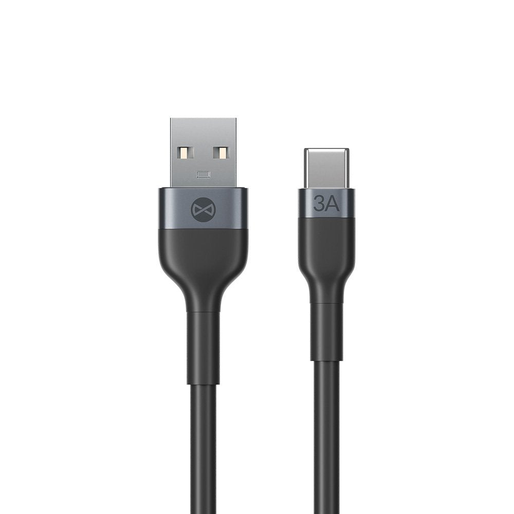 Forever kabelis Flexible USB - USB-C 1,0 m 3A, melns