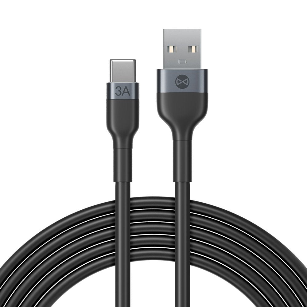 Forever kabelis Flexible USB - USB-C 1,0 m 3A, melns