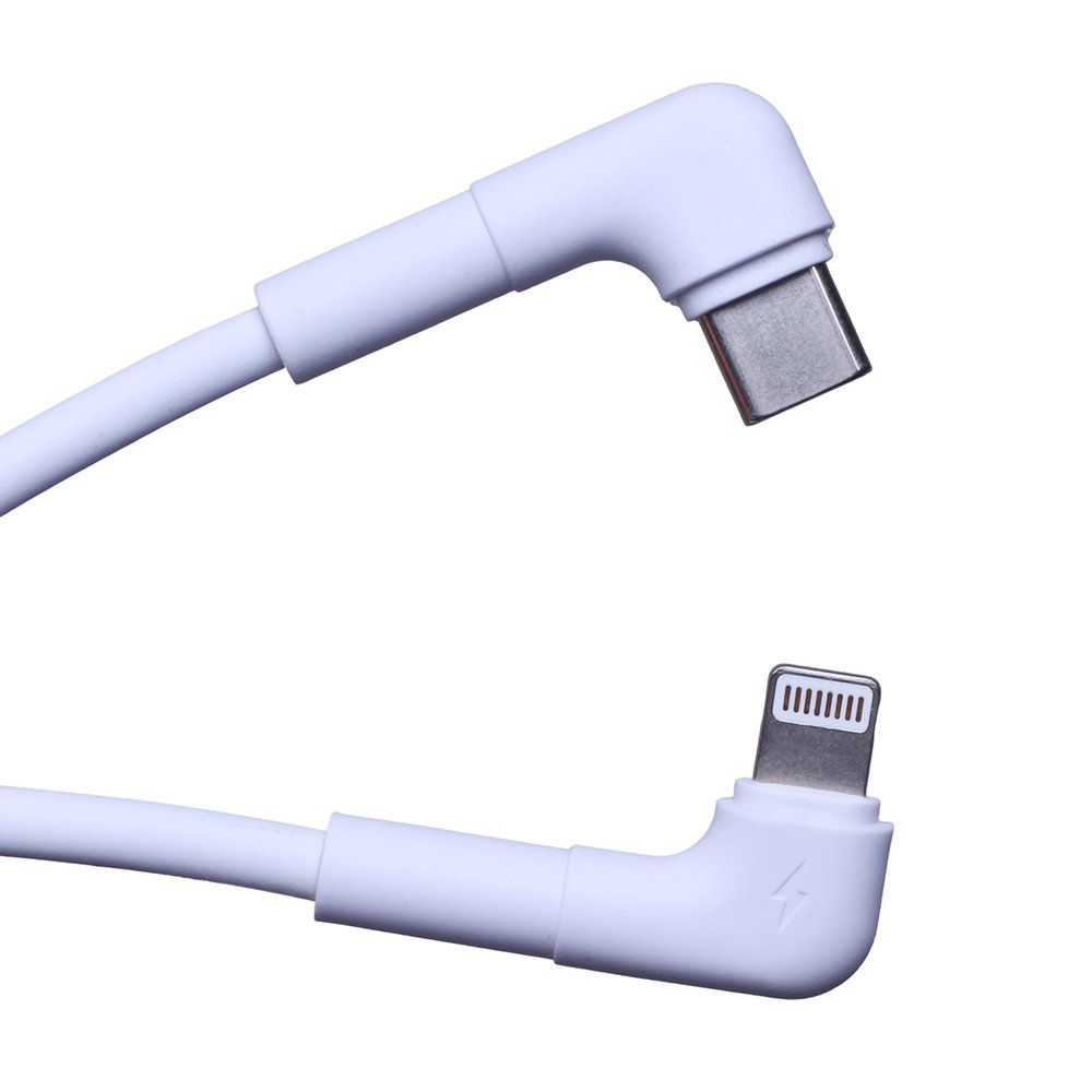 Maxlife kabelis MXUC-09 leņķa USB-C - Lightning 1,0 m 27W, balts